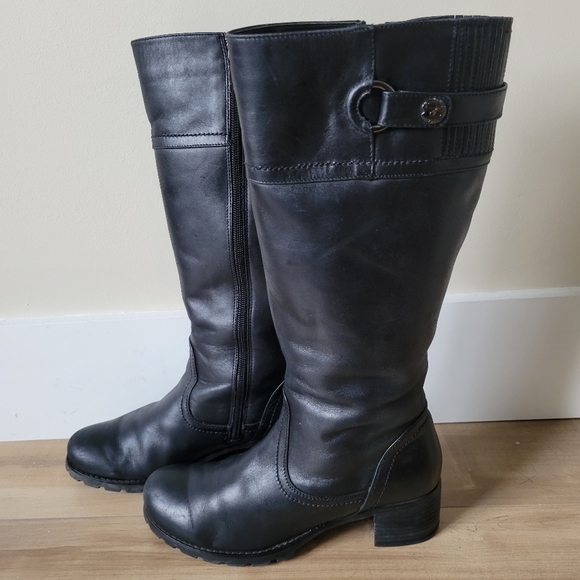 BLONDO Black Waterproof Leather Warm Tall Winter Boots - Picture 2 of 10